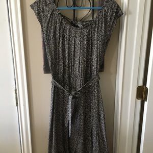 Dress black/beige flowers